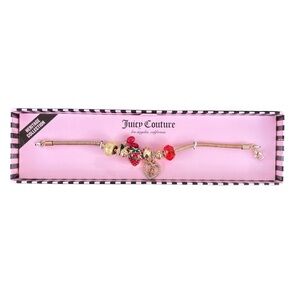 Juicy Couture Gold and Red Strawberry Cherry Beaded Bracelet